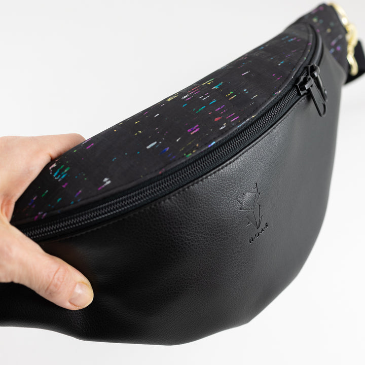 Bauchtasche Rainbow Kork Schwarz Size L