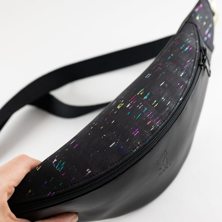 Bauchtasche Rainbow Kork Schwarz Size L