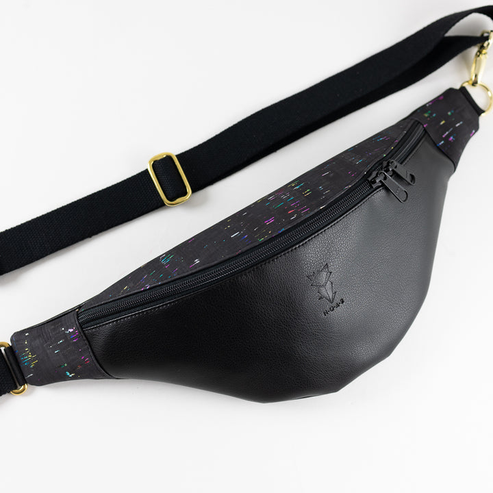 Bauchtasche Rainbow Kork Schwarz Size L