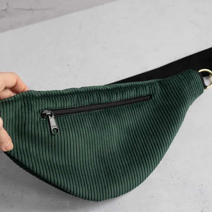 Bauchtasche CORD Waldgrün Size L