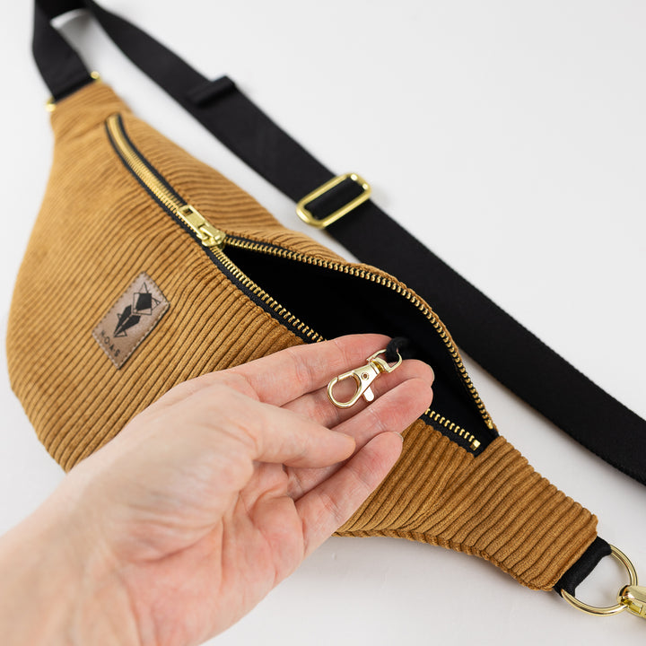 Bauchtasche Cord Honiggelb Size L