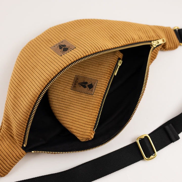 Bauchtasche Cord Honiggelb Size L