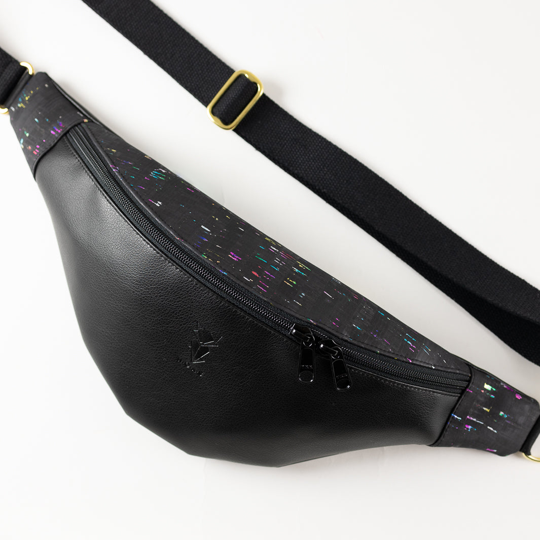 Bauchtasche Rainbow Kork Schwarz Size L