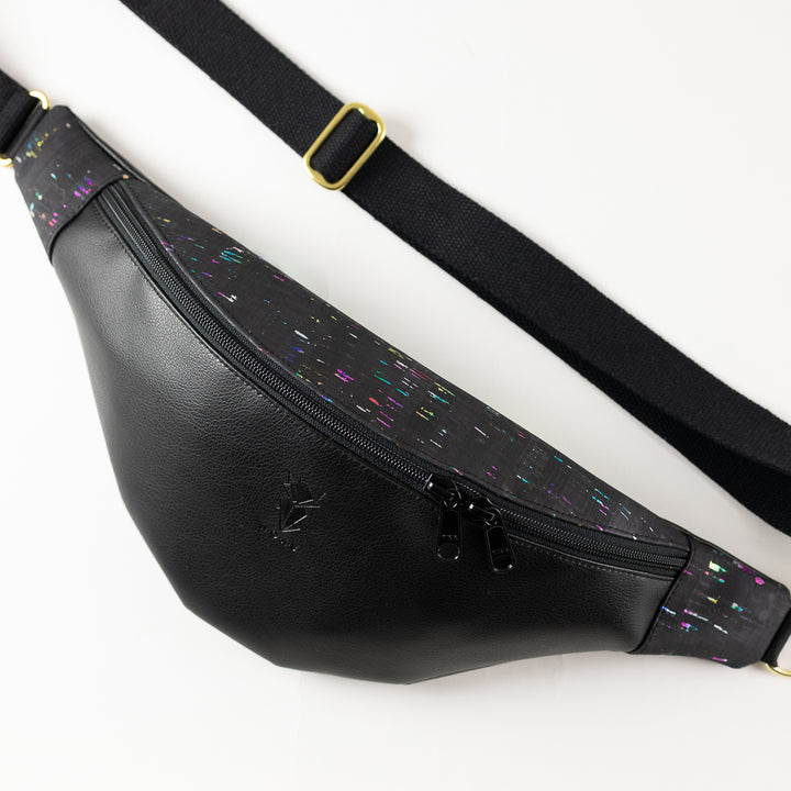 Bauchtasche Rainbow Kork Schwarz Size L