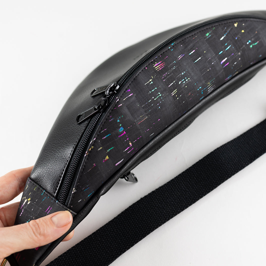 Bauchtasche Rainbow Kork Schwarz Size L