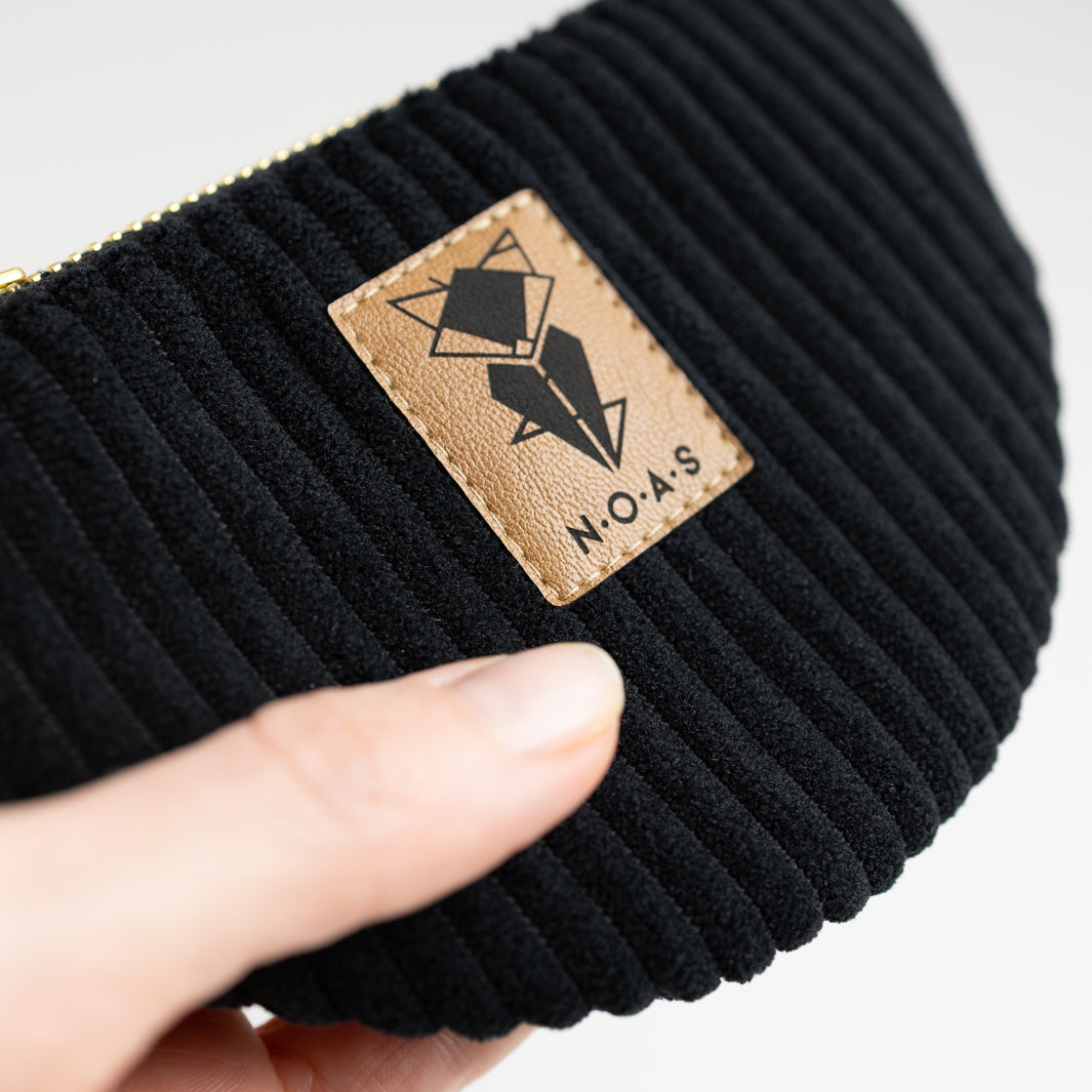 Moon Bag Geldbörse Cord Schwarz