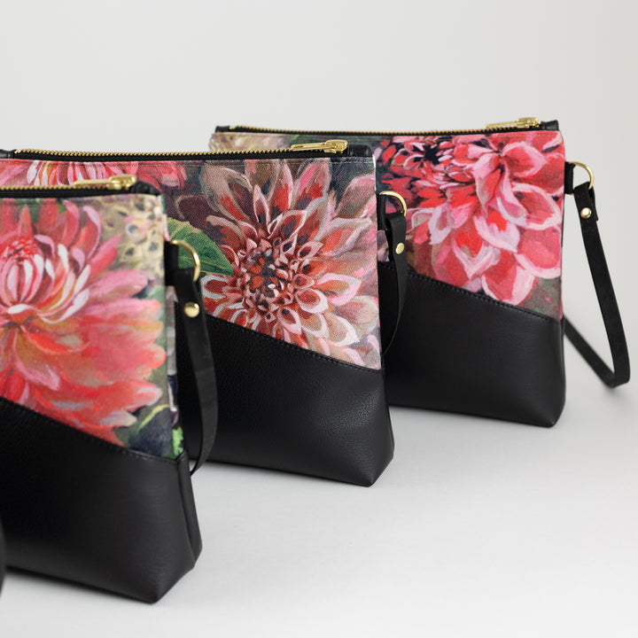 Kleine Handtasche Spring Blossom mit Reißverschlusstasche