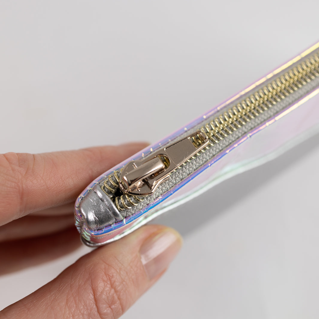 Mini-Geldbörse mit Kartenfächern Rainbow Silber