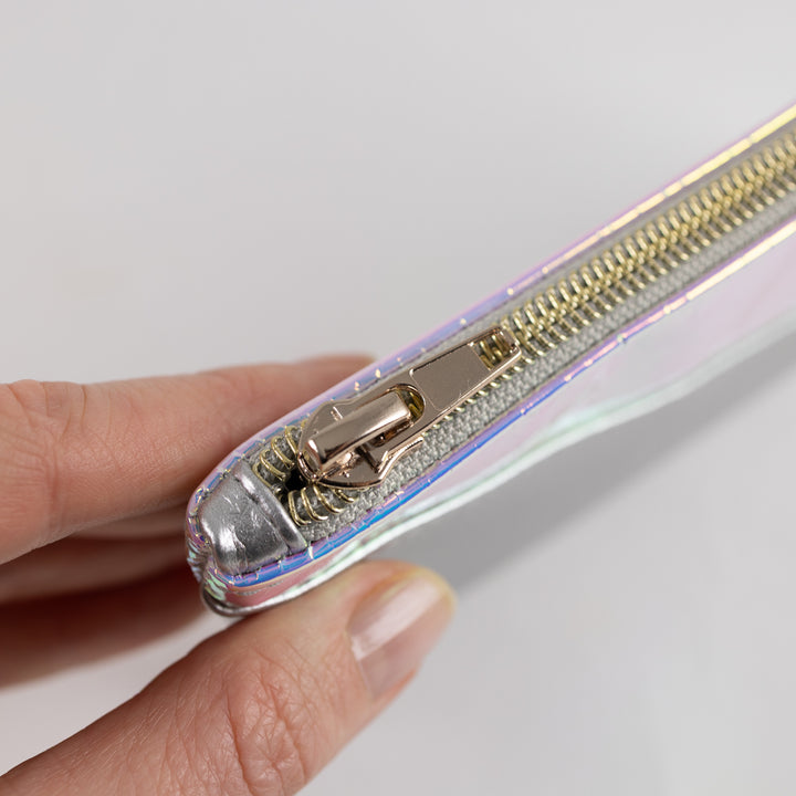 Mini-Geldbörse mit Kartenfächern Rainbow Silber