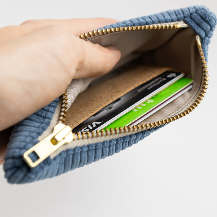 Moon Bag Geldbörse Cord Himmelblau