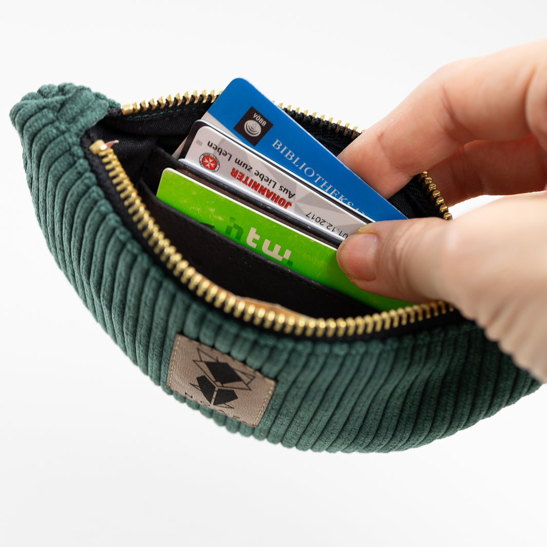 Bauchtasche CORD Waldgrün Size L