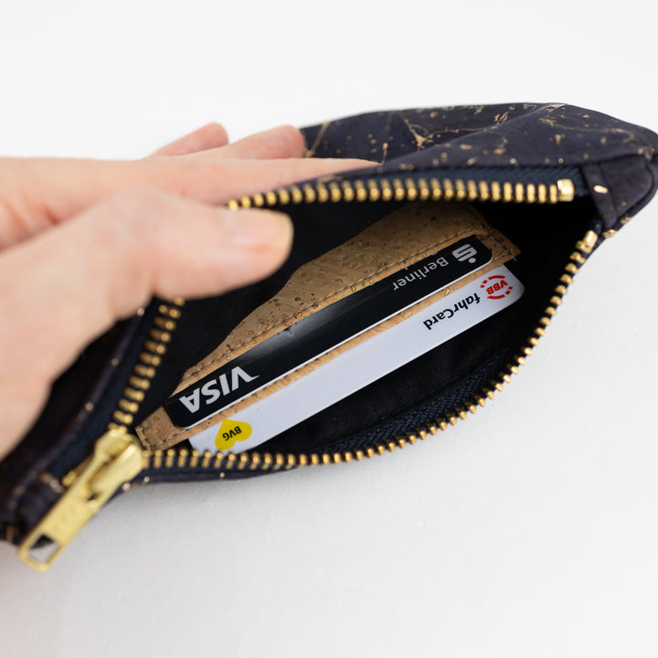 Moon Bag Geldbörse Kork Nachtblau
