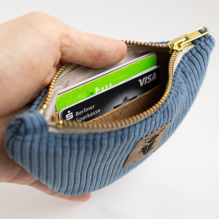 Moon Bag Geldbörse Cord Himmelblau