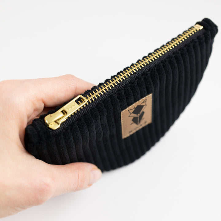 Moon Bag Geldbörse Cord Schwarz