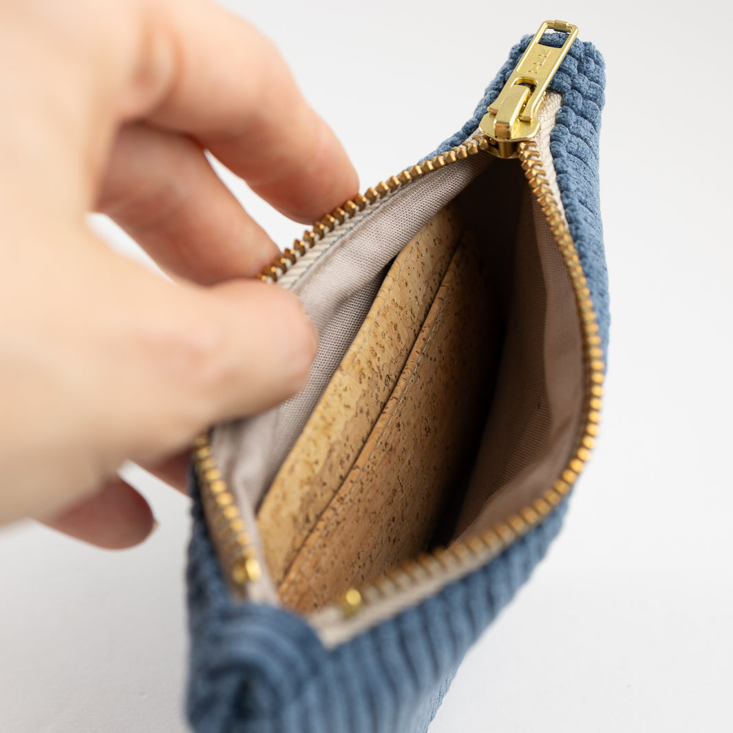 Moon Bag Geldbörse Cord Himmelblau