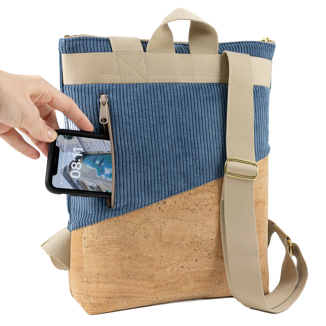 Wähle deine Materialkombination - Mini-Rucksack Kork & Cord