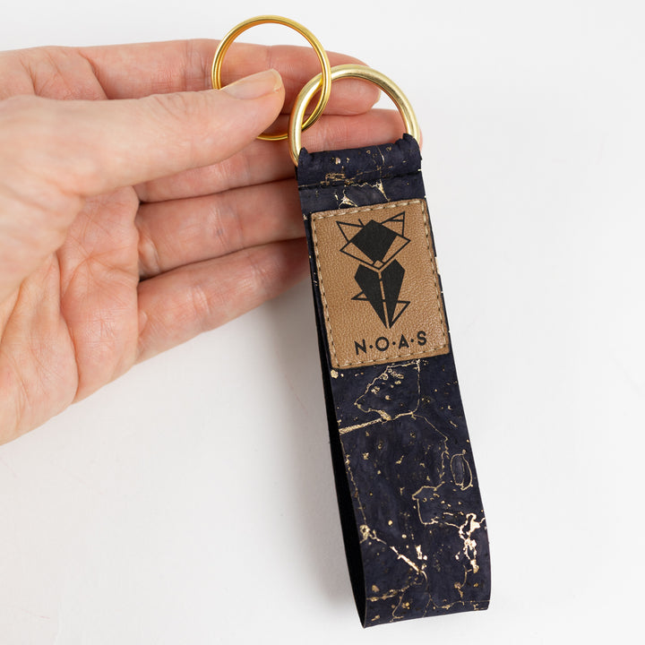 Kork Nachtblau Gold Schlüsselanhänger