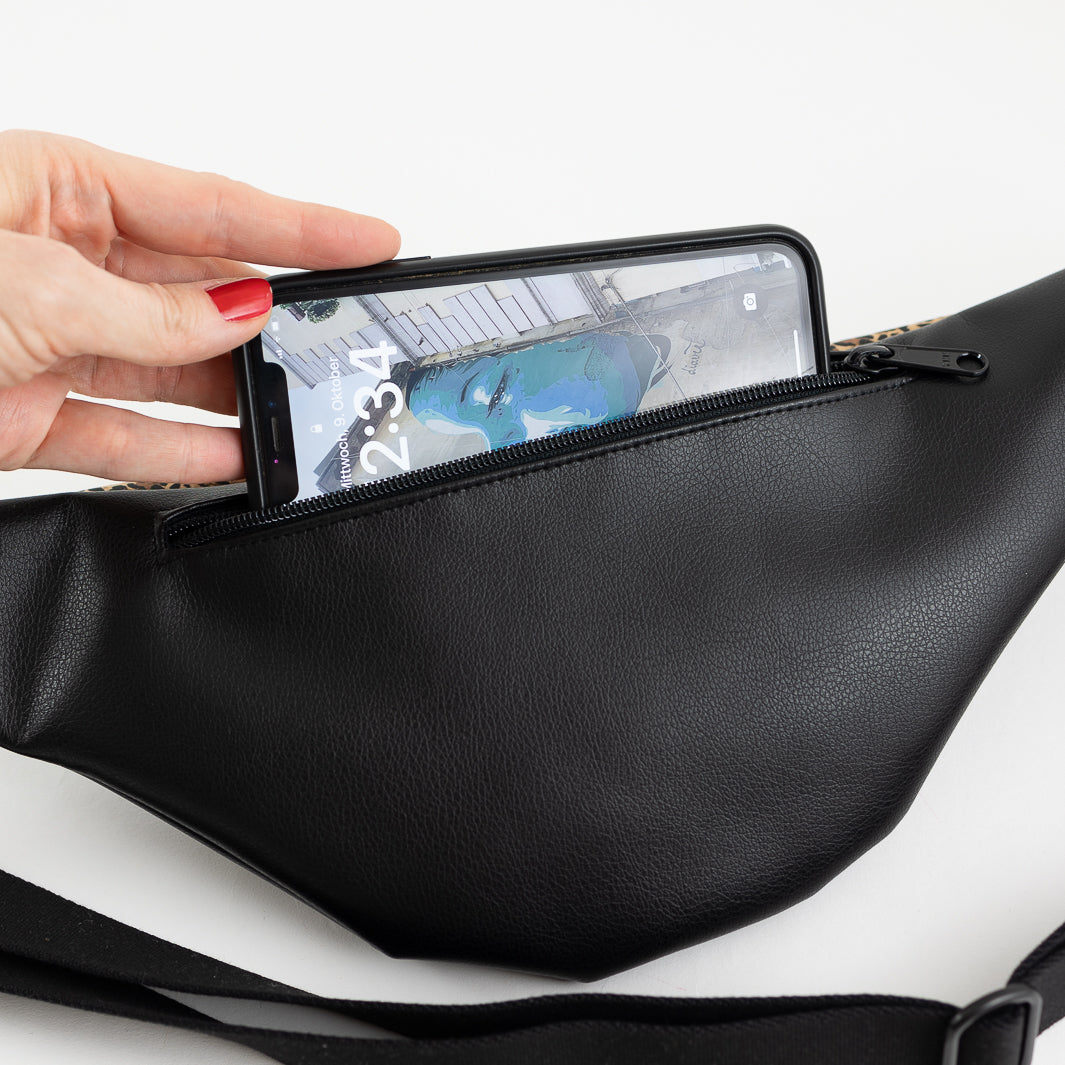 Festival Bauchtasche Holo Rainbow Silber Size L