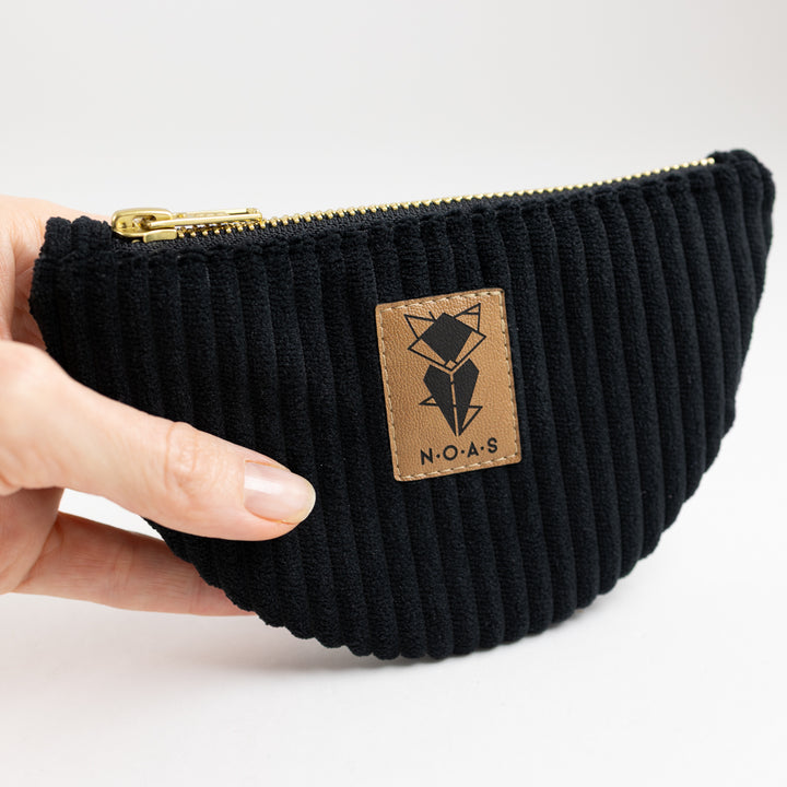 Moon Bag Geldbörse Cord Schwarz