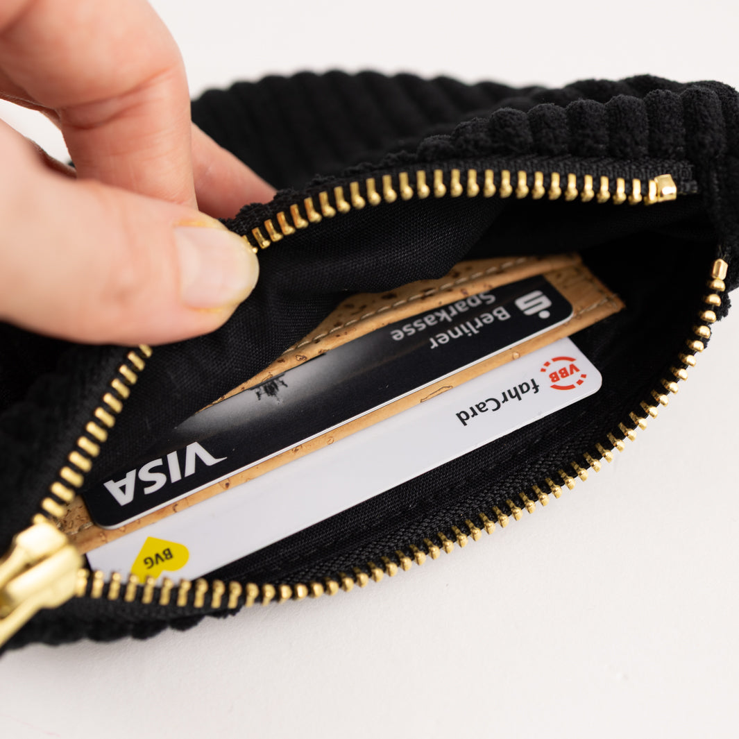 Moon Bag Geldbörse Cord Schwarz