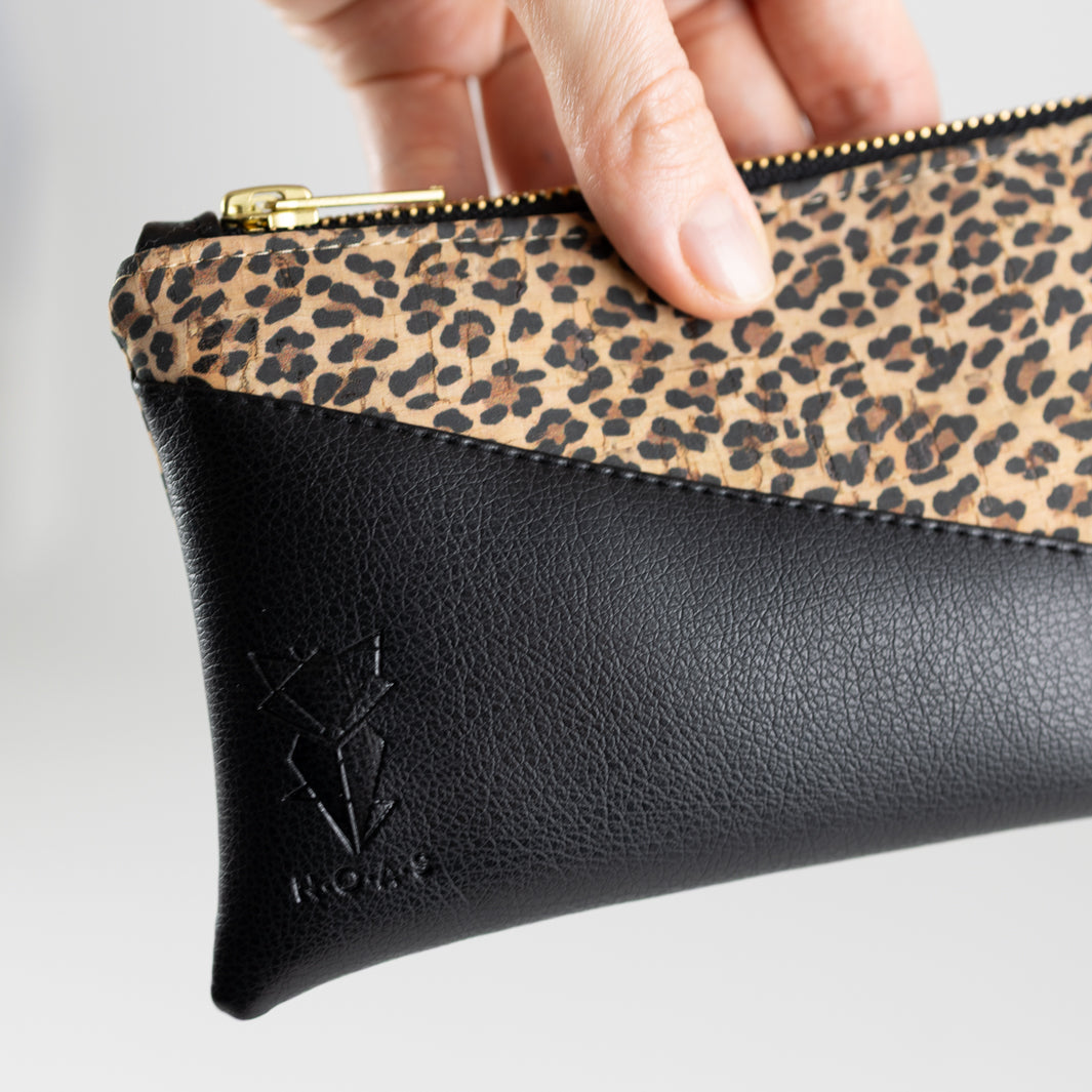 Mini-Geldbörse Kork Leo mit Kartenfächern