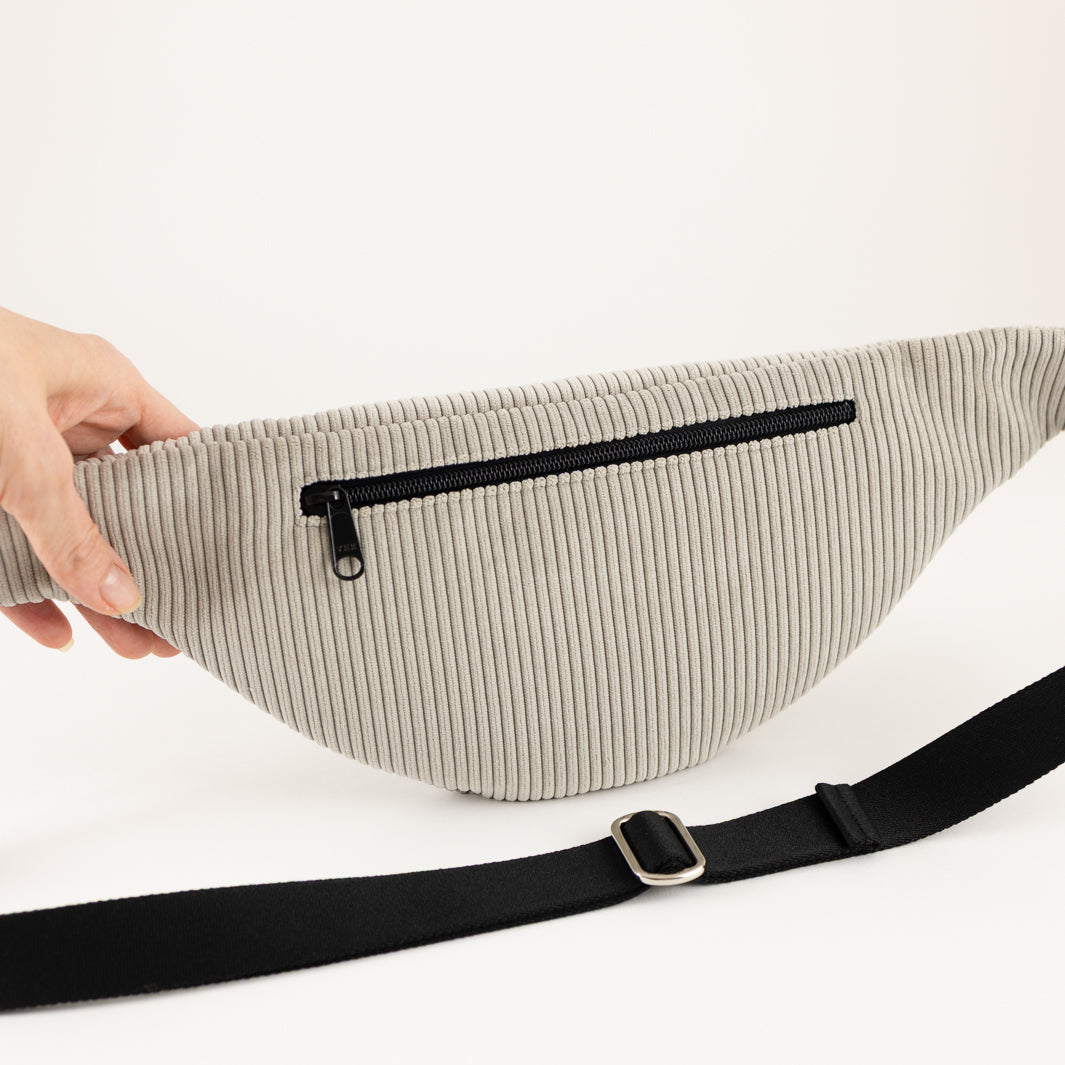 Bauchtasche CORD Greige Size L