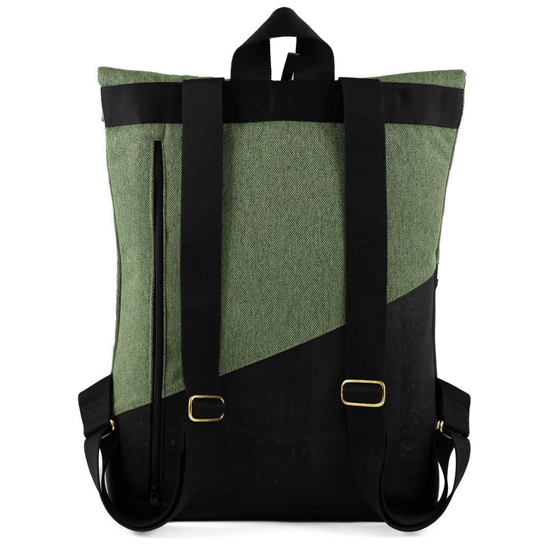 Gepolstertes Laptopfach am Rücken des NOAS Rolltop Rucksacks