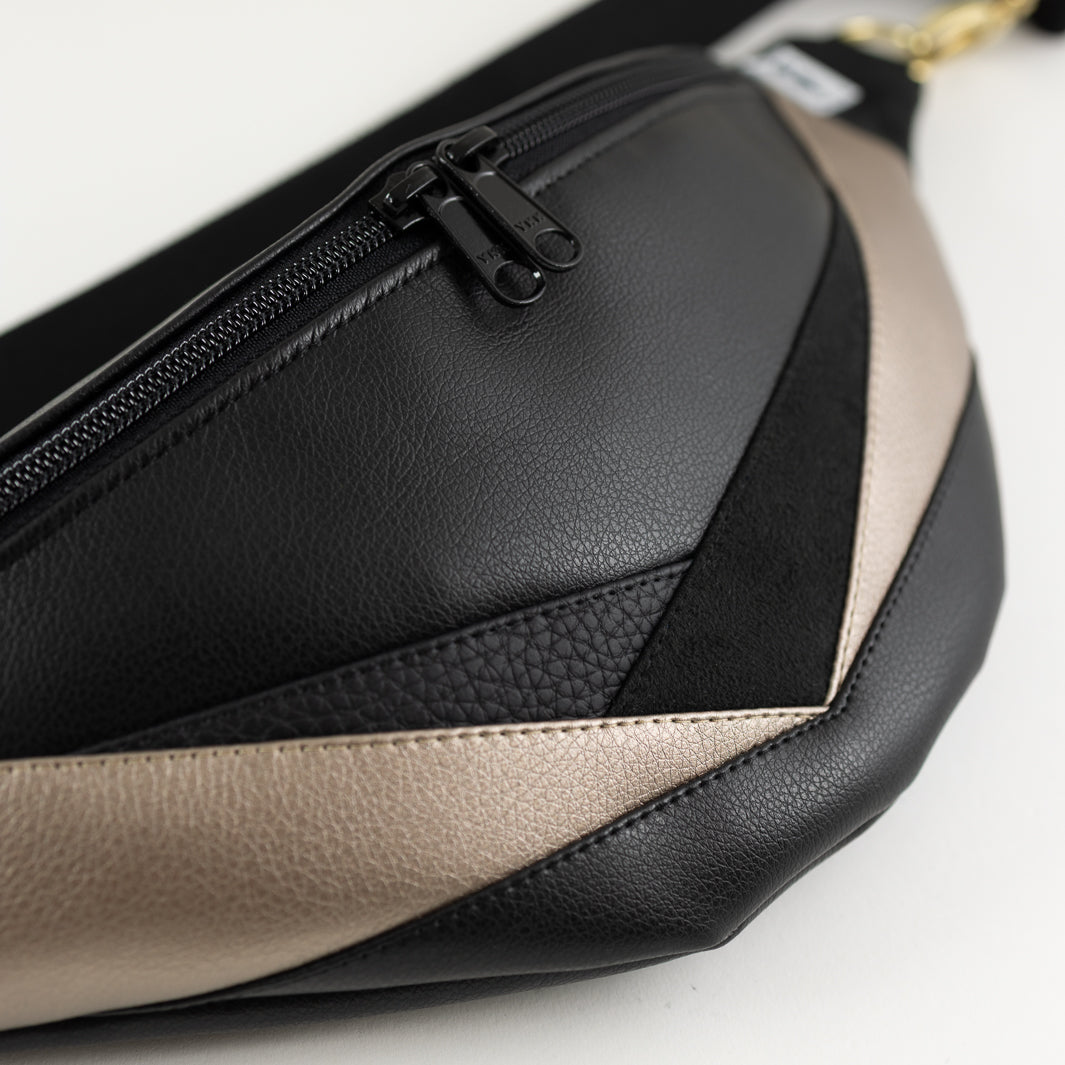 Bauchtasche Dreiecke Platin Gold Size L