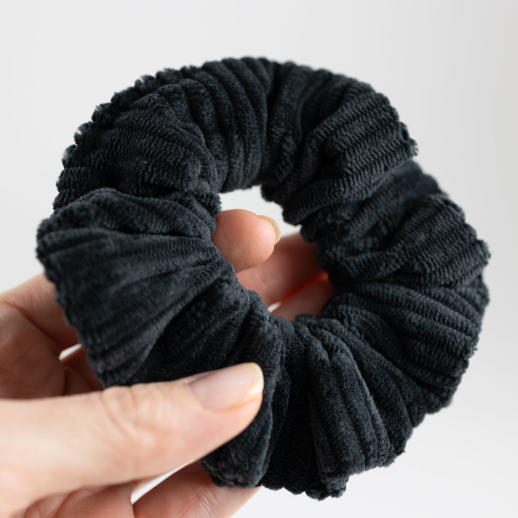 Scrunchie Cord Samt Dunkelgrau
