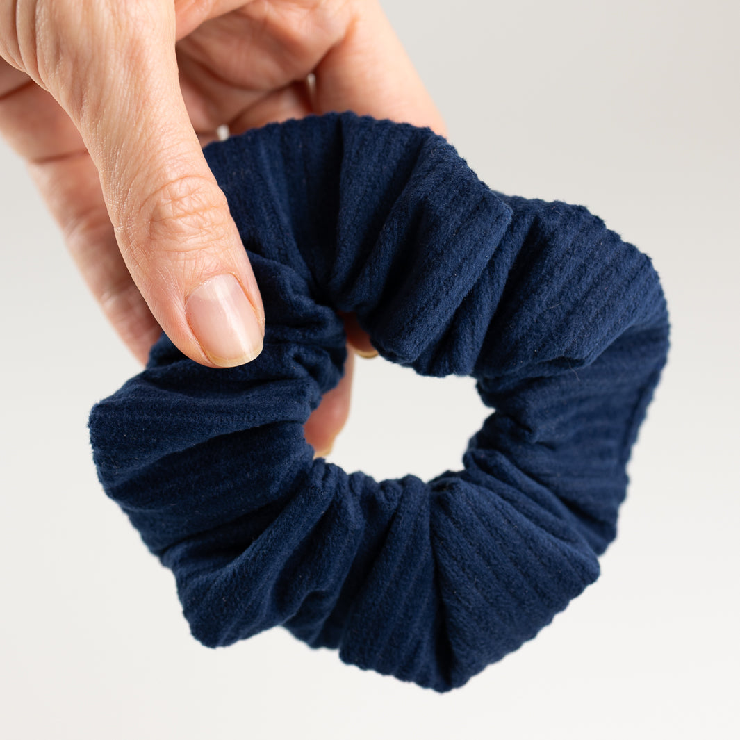 Scrunchie Cord Samt Dunkelblau
