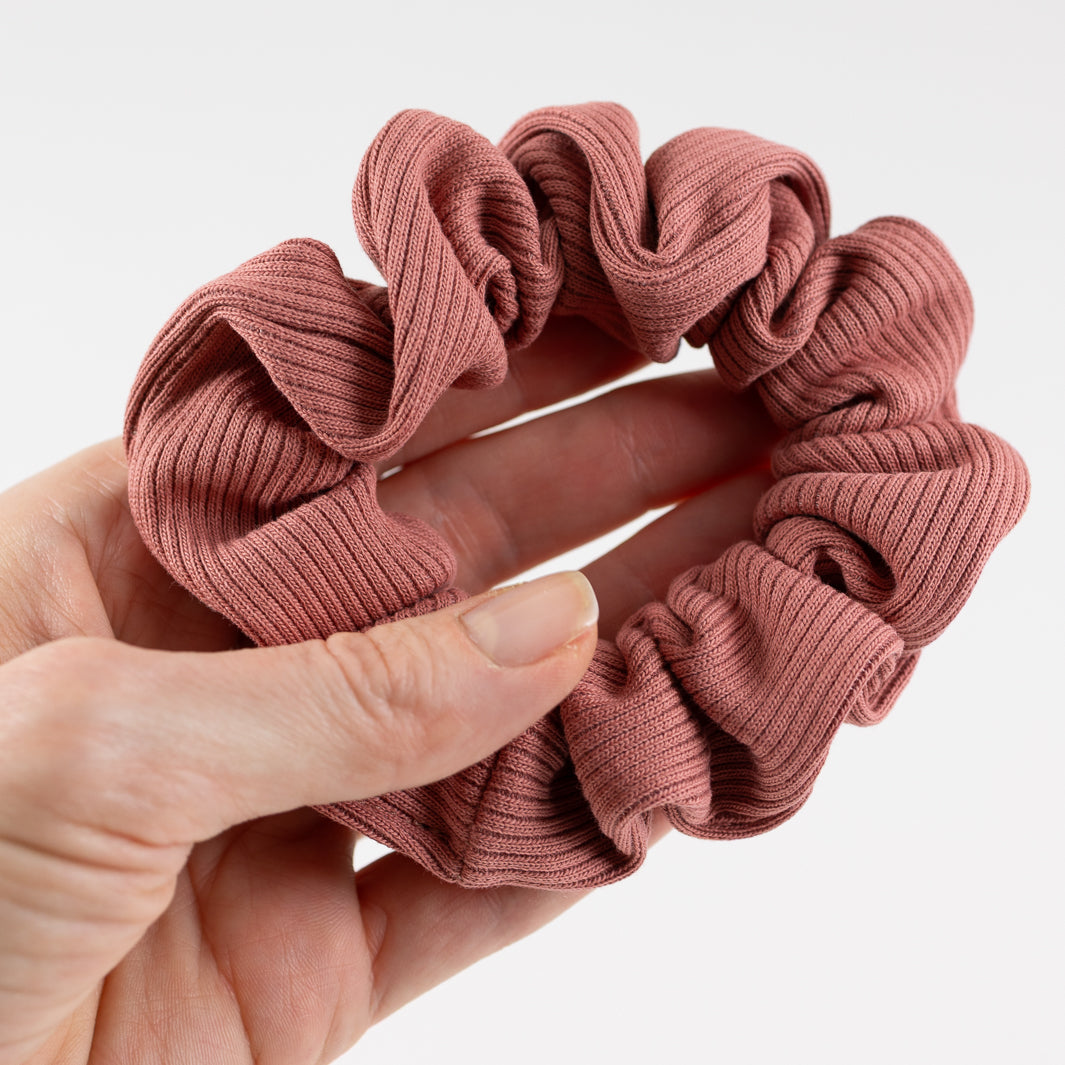 Mini Scrunchie Altrosa aus Biobaumwolle