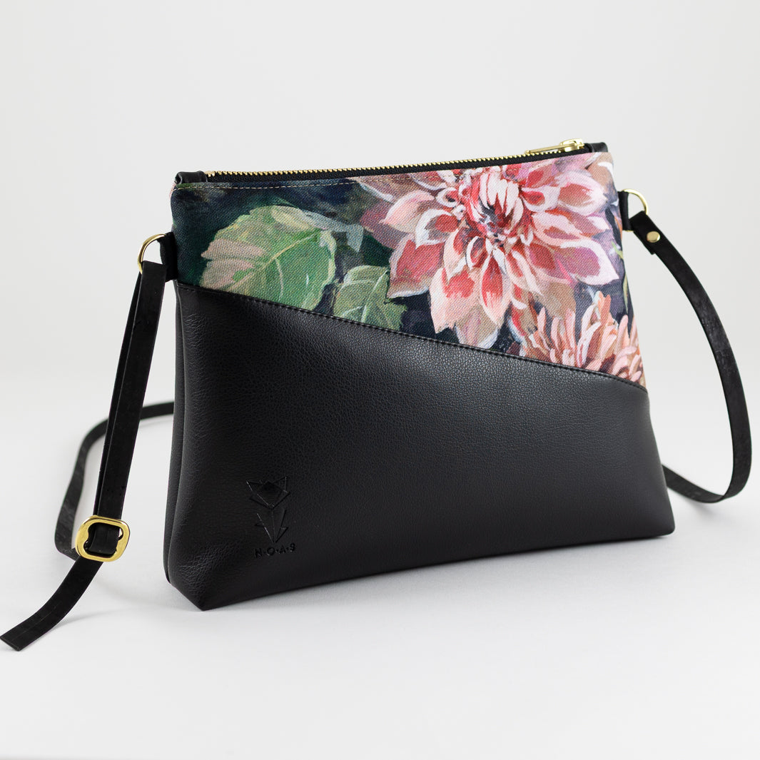 Kleine Handtasche Spring Blossom mit Reißverschlusstasche