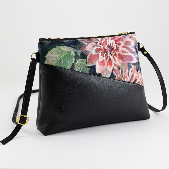 Kleine Handtasche Spring Blossom mit Reißverschlusstasche