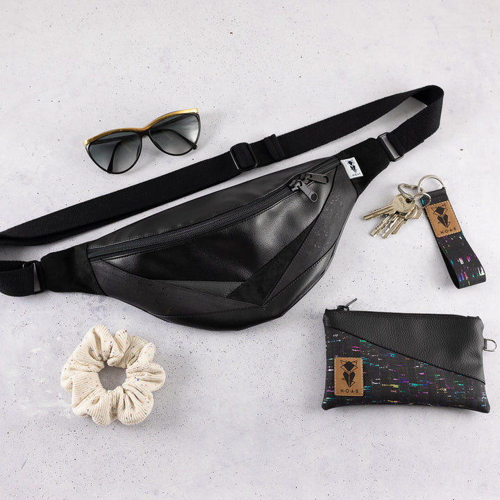 Bauchtasche Dreiecke Platin Gold Size L