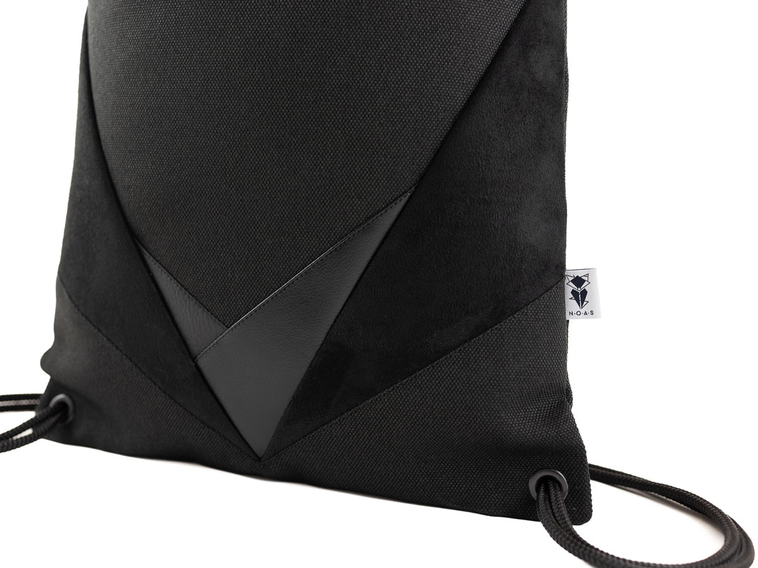 Turnbeutel Dreiecke Canvas All Black