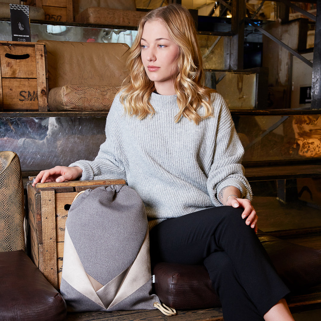 Turnbeutel Dreiecke Canvas All Black